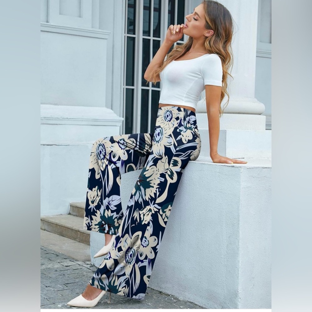 Arolina Floral Wide-Leg Pants Size XL.